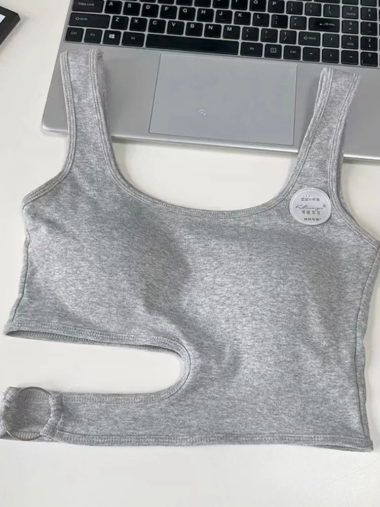 Sexy crop top, off shoulder camisole, women's built-in bra vest, women's sleeveless vest, hot selling