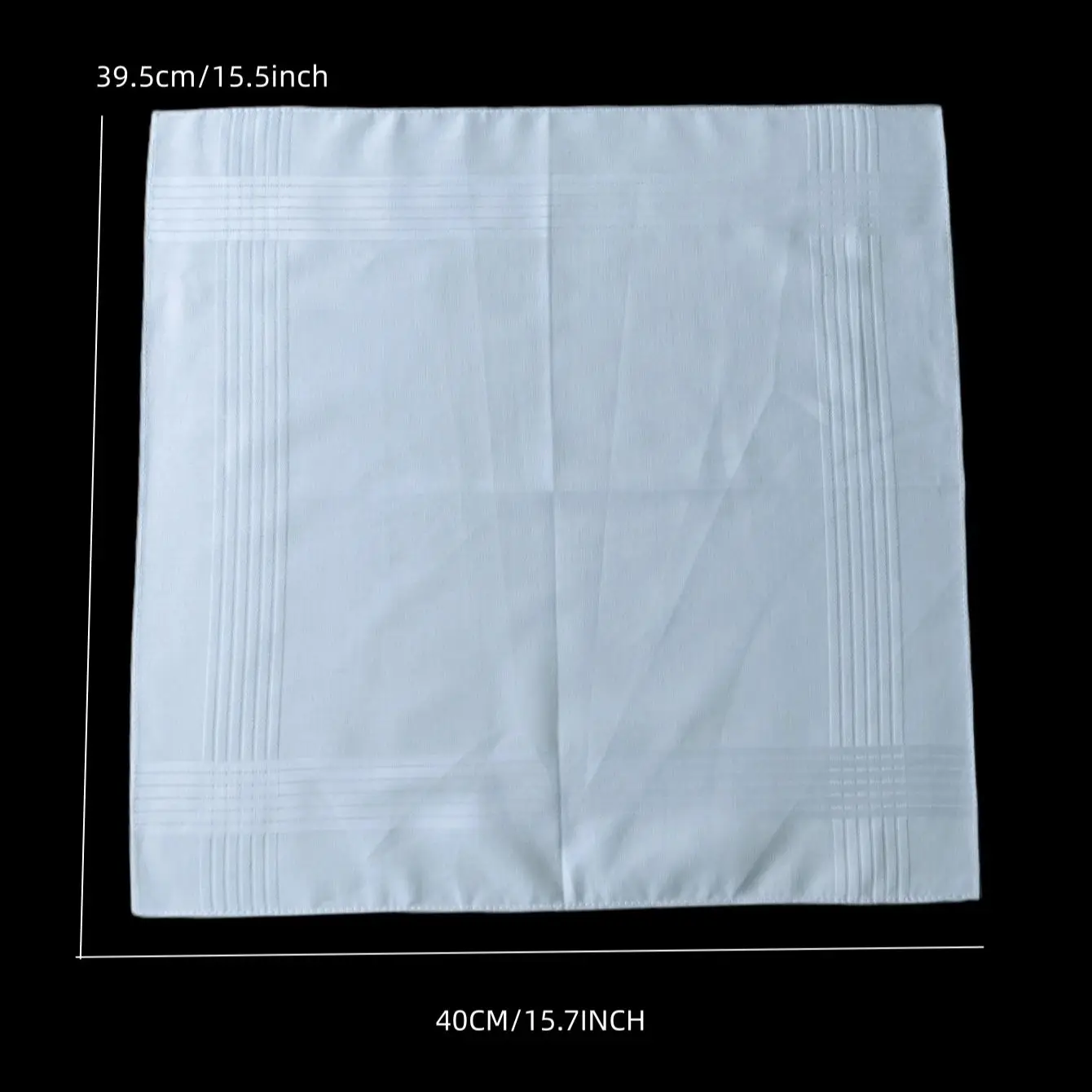 Thin feel Cotton 40cm pure white handkerchief. Business suit napkin restaurant handkerchief 6PCS