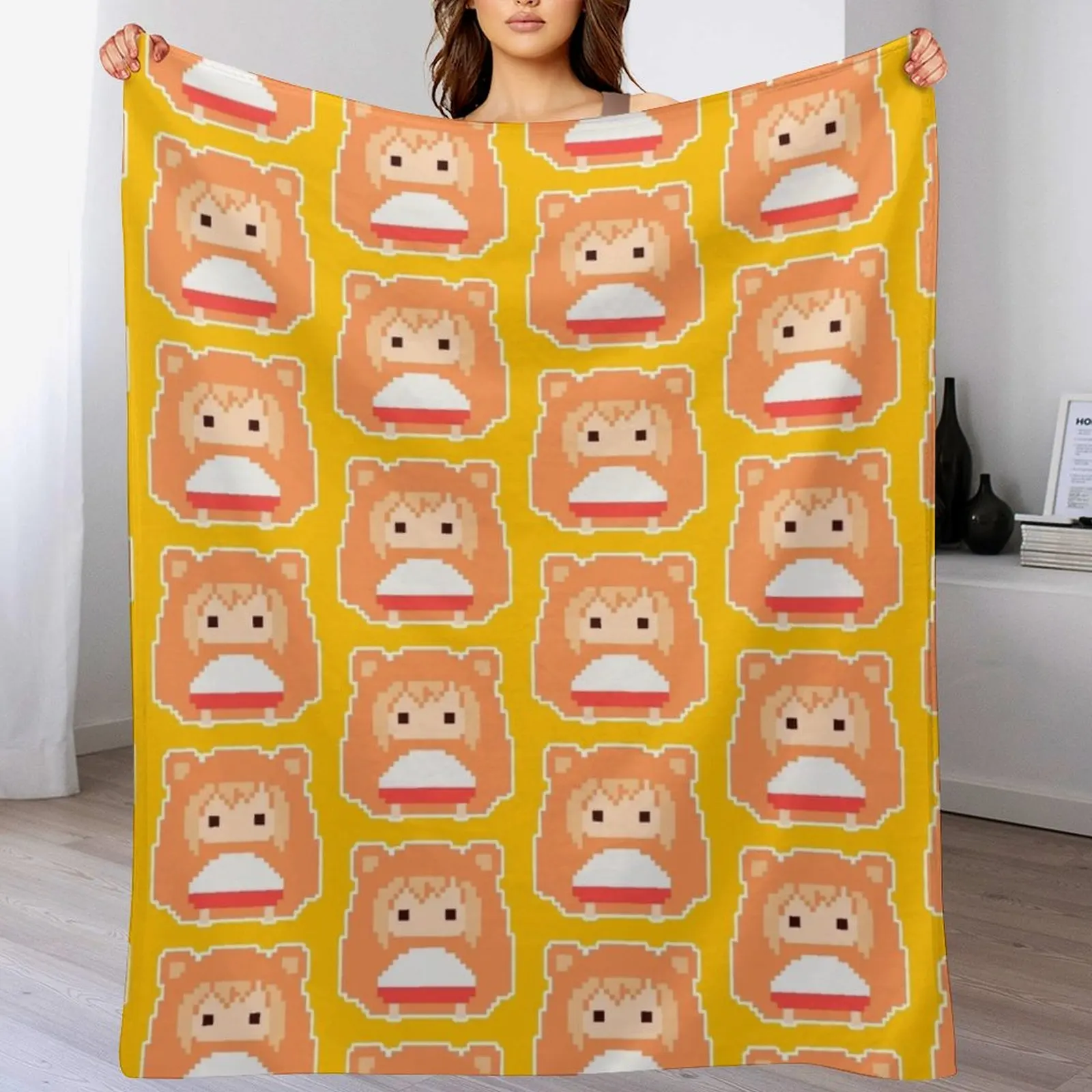 8bit Umaru Chan Throw Blanket halloween warm winter Flannel Fabric Thins Blankets