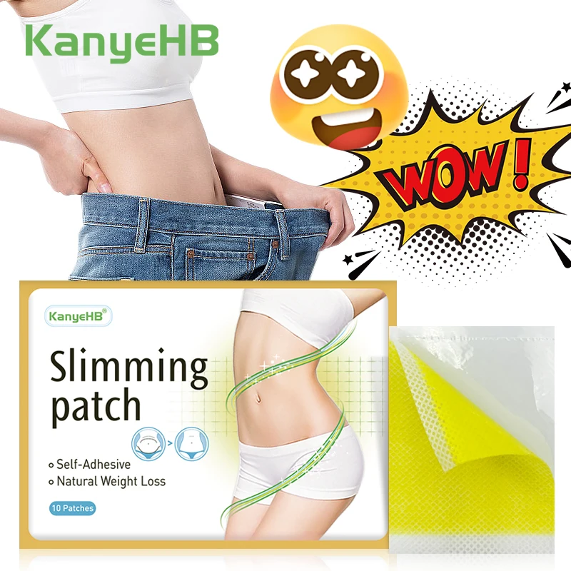 

10Pcs=1Bag Slimming Patch Body Sculpting Belly Sticker Fat Burning Weight Loss Body Firming Waist Slim Navel Herbal Patch W004