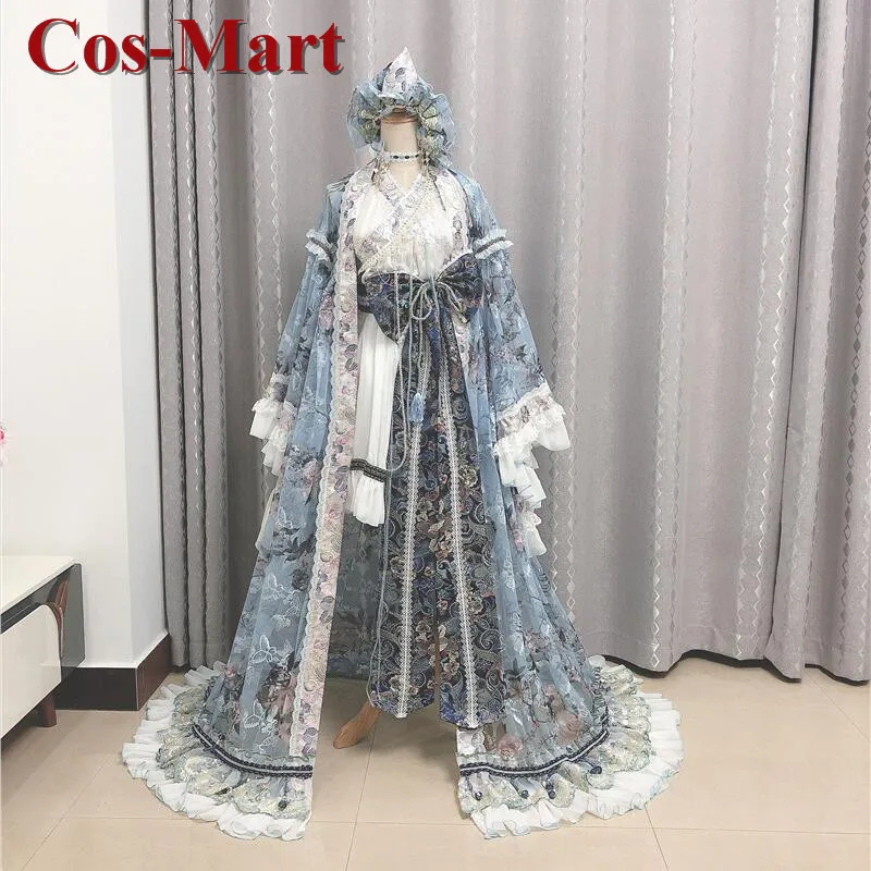 Cos-Mart Touhou Project Saigyouji Yuyuko Cosplay Costume Cool And Refreshing Sense Of Yarn Dress Role Play Clothing Custom-Make