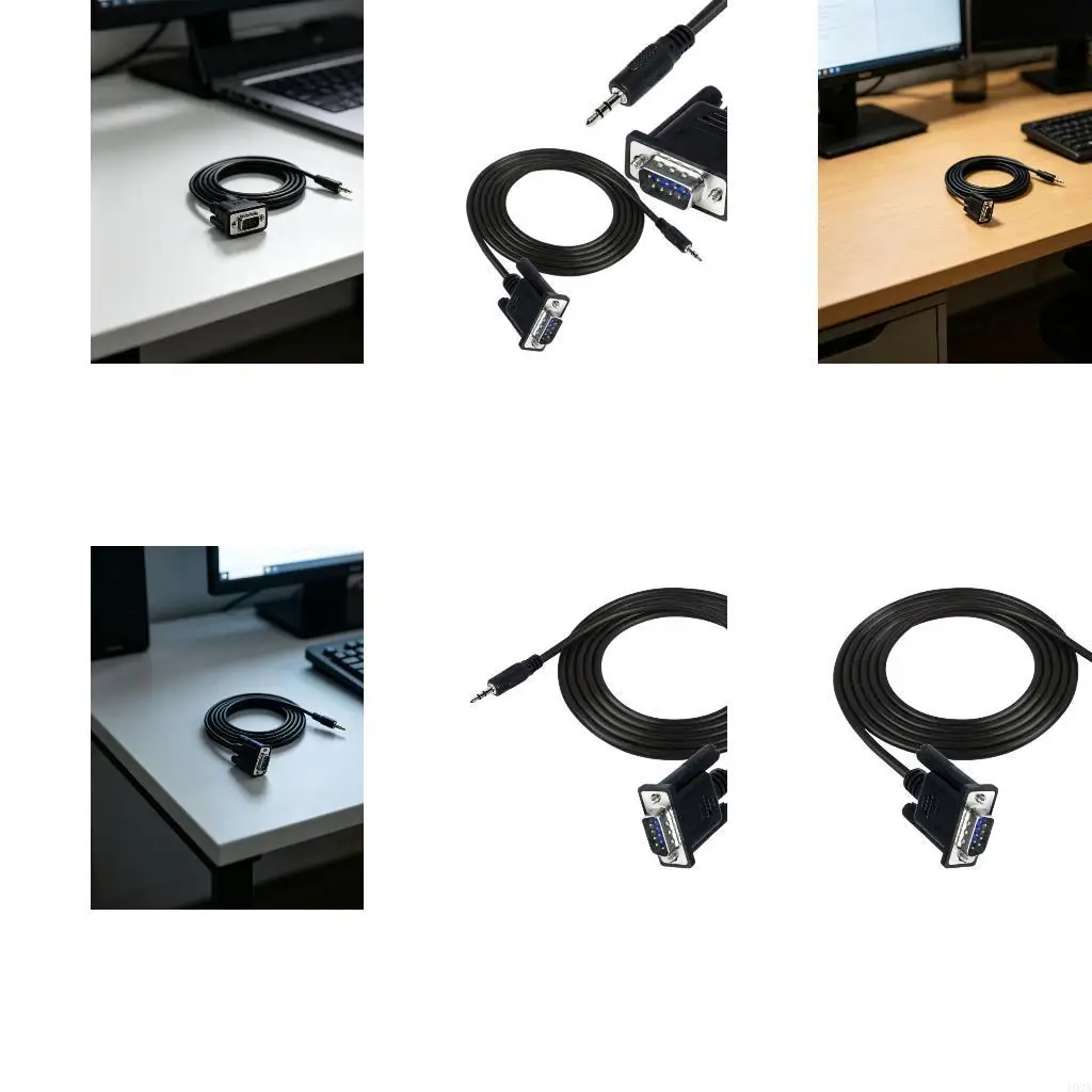 193A RS232 DB9 Male to 3.5Mm Cable Reduce Signals Interferences Design 70.87Inch