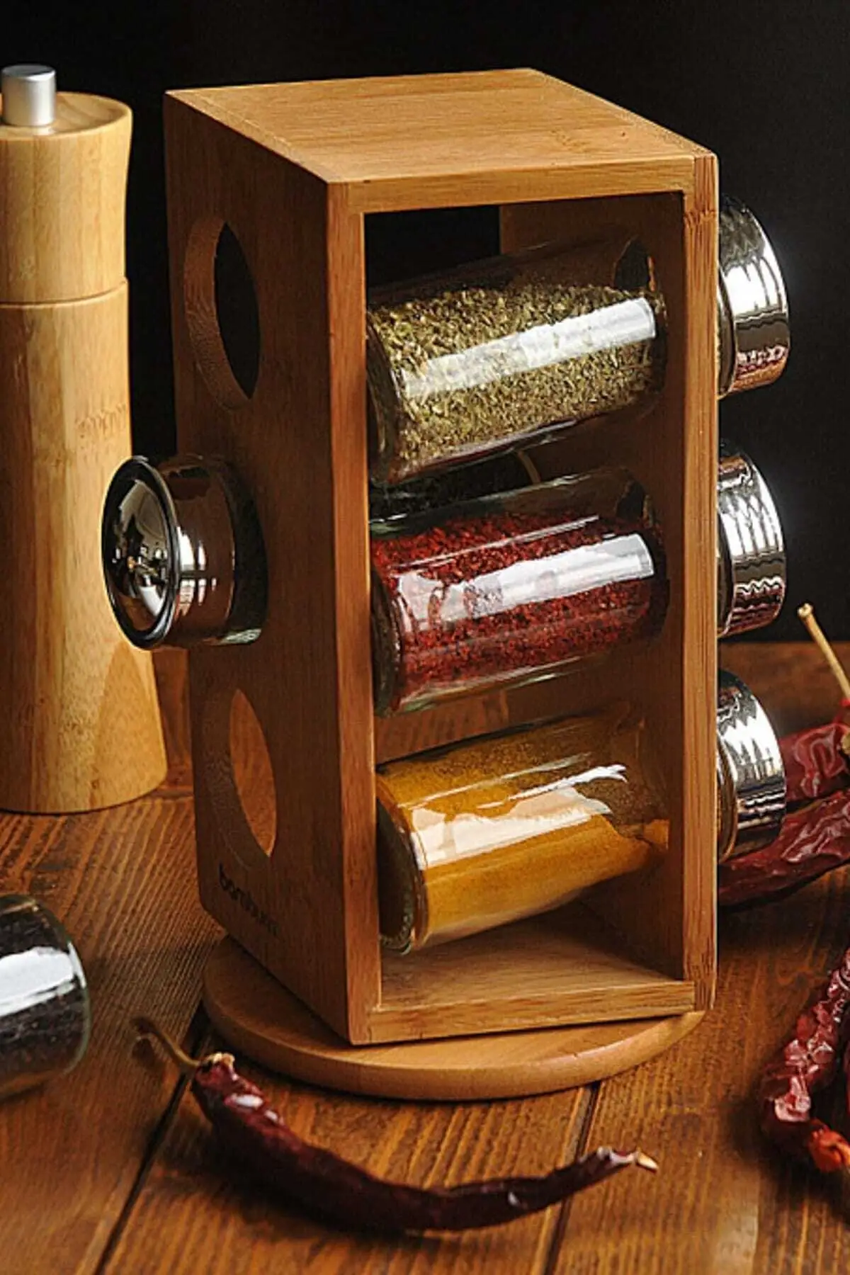 Вращающийся держатель для специй Bamwood Tina, стильный, полезный, многофункциональный, быстрая и безопасная доставка, трендовая модель 2022 года