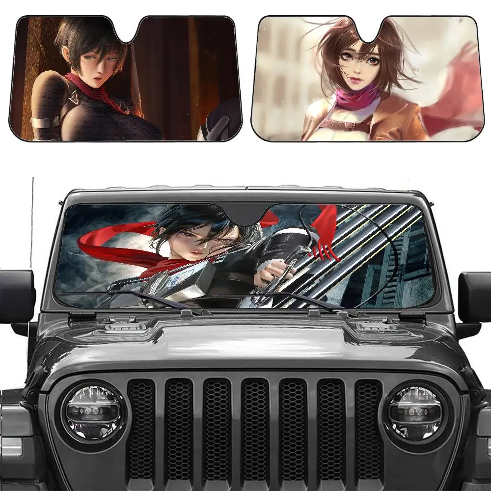 

M-Mikasa Akkaman Cartoon Animation Summer Car Sunshade Front Windshield Sunshade Sunblock Thermal Insulation Sunshade Umbrella