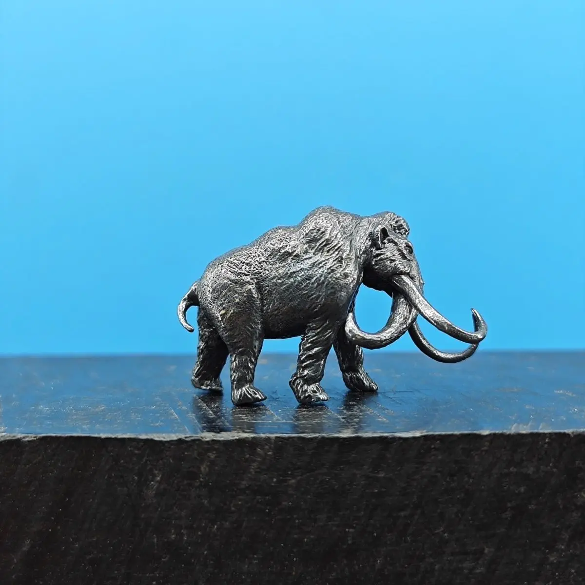 Solid Brass Miniature Mammoth Model Desktop Mini Decoration Antique Simulation Animal Statue Collection Creativity Holiday Gift
