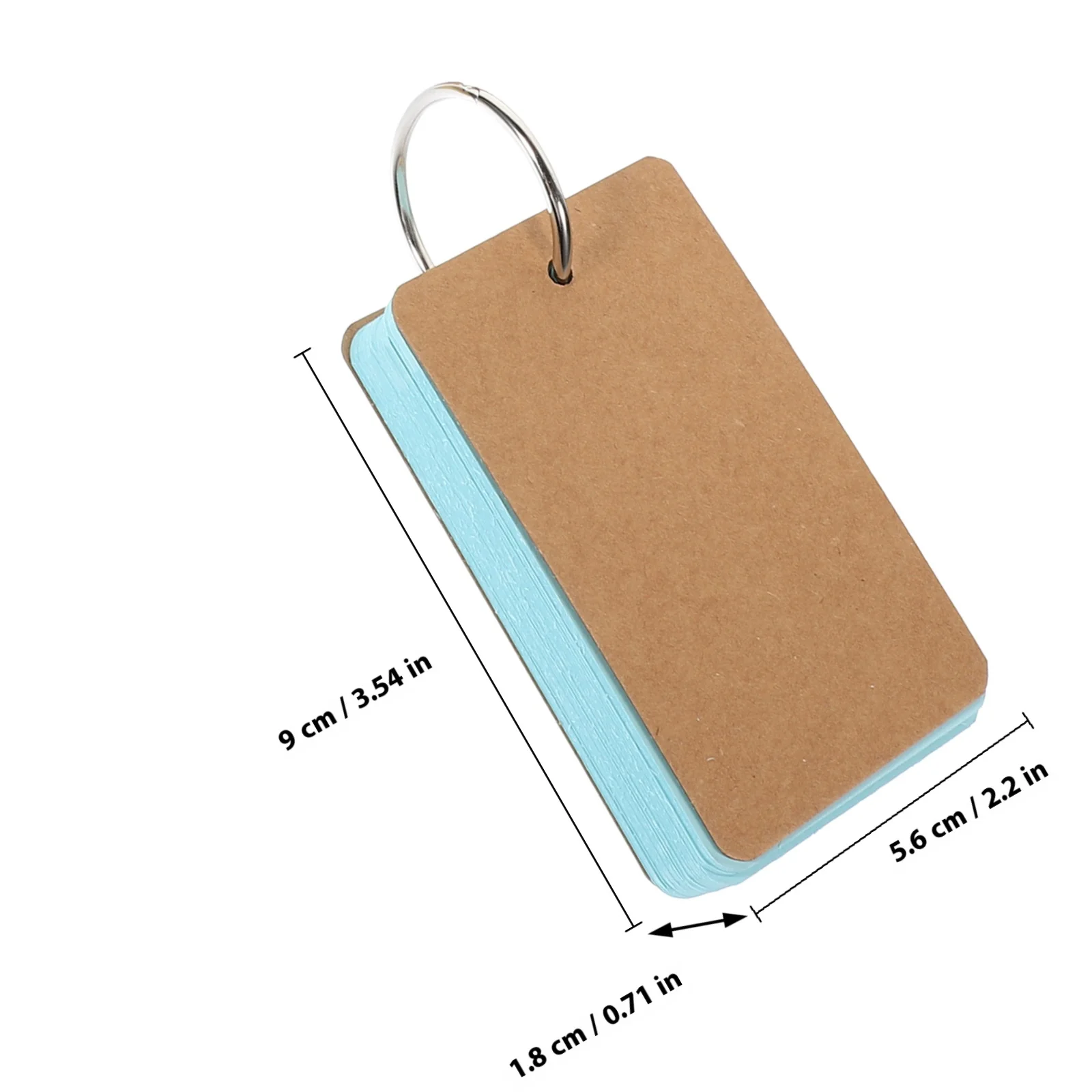 5 Books Kraft Paper Blank Cards Flash Cards with Ring Binder for DIY, Study, Notes and Scrapbooking Blank Vocabulary Card