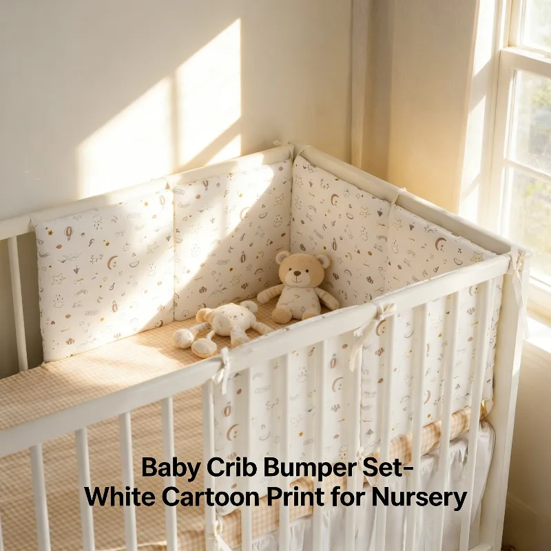 

Baby Crib Bumper Infant Bed Rail Bumper Pad Dream Design 30x30x6cm Machine Washable Full Piece