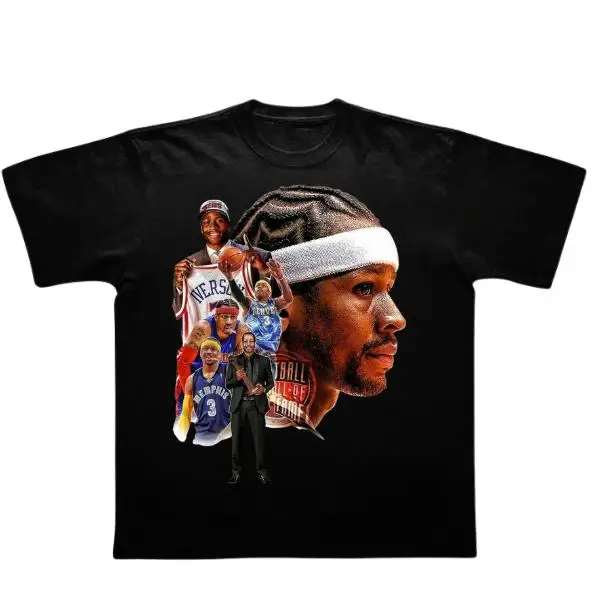 Retro 90s Allen Iverson Tee – Retro 3 Legend Tribute Tee, Classic Streetwear Collage Design, Hall of Fame Inspired Graphic Shirt, Unisex Sports Fan Apparel, Iconic Hoops Heritage Gift Top