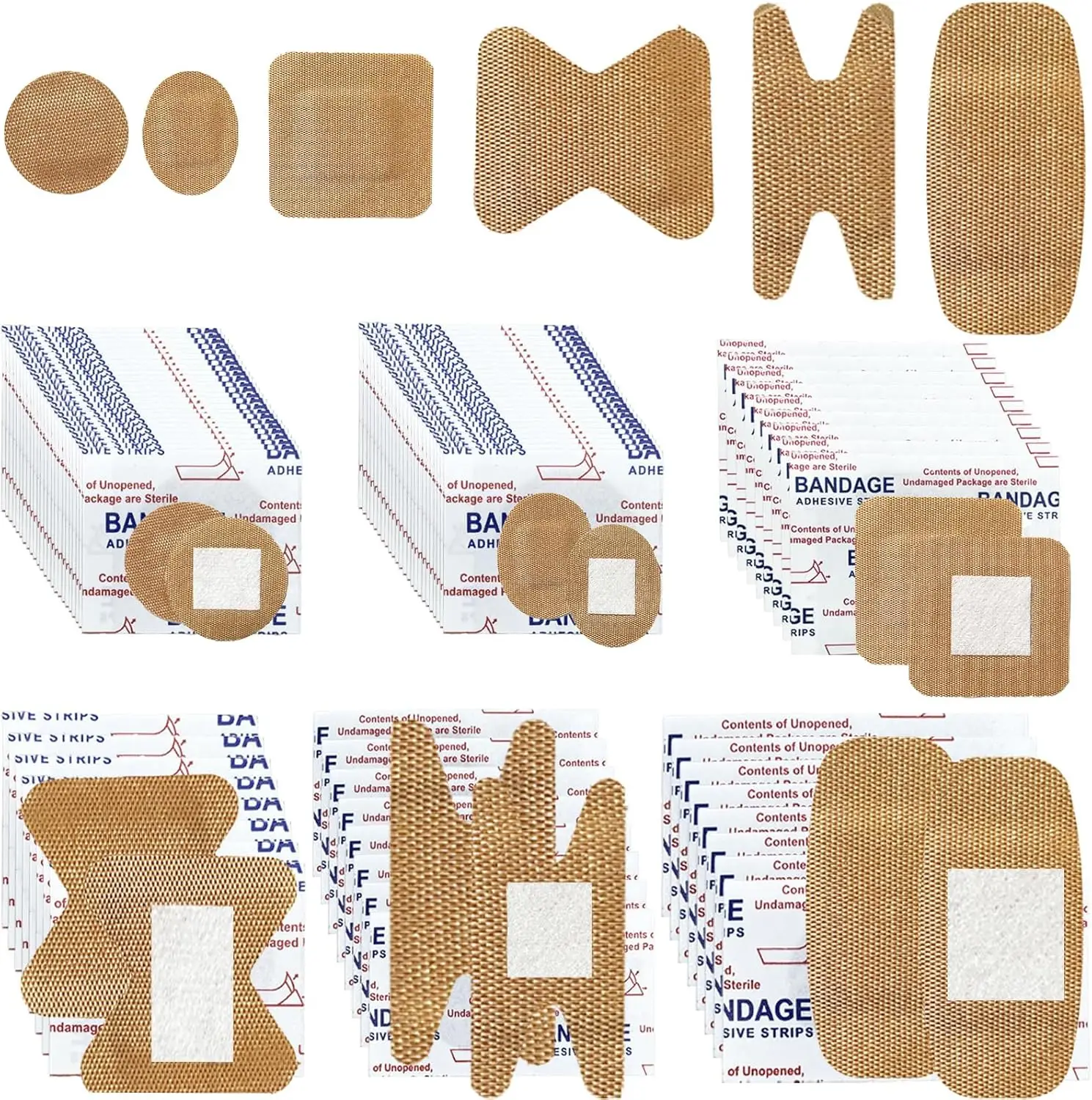 100 Pieces Breathable Elastic Shaped Small Bandage Butterfly Rectangular H Band-Aid Fingertip Joint Large Waterproof Band-Aid