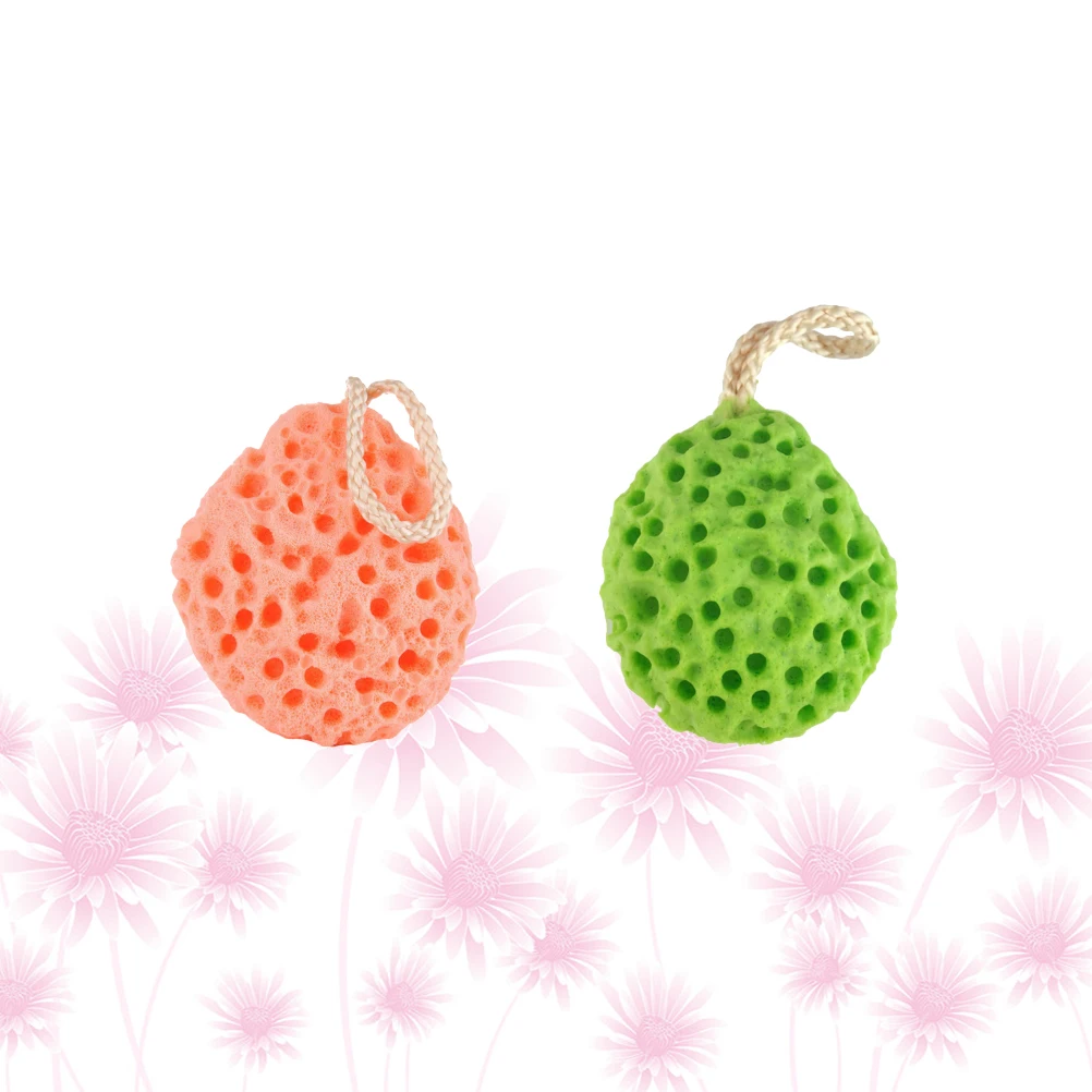 

2pcs Kids Bath Ball Adorable Shower Sponge Children Body Scrubber Bathing Tool Exfoliating Massaging Durable Orange