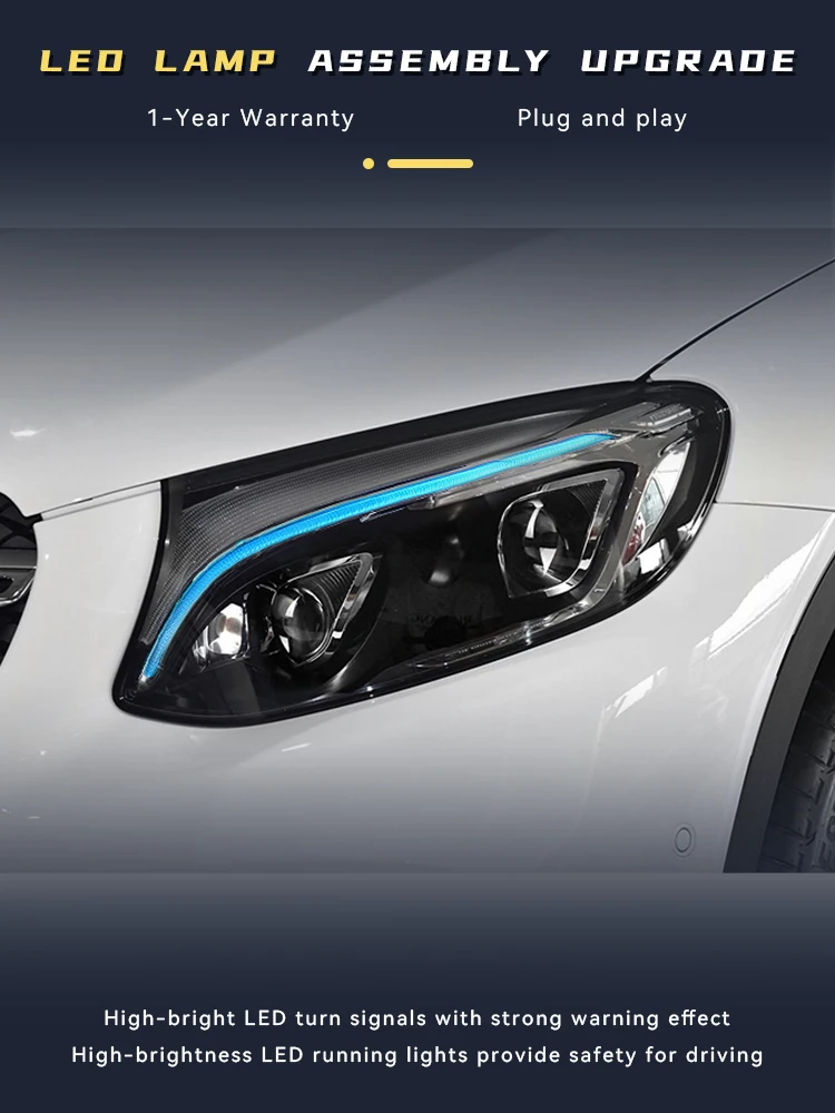 Auto Light For Benz GLC W253 Headlight 2016-2019 Full LED DRL High Configure Design Turn Signal Front Lamp Tools Car Accessories