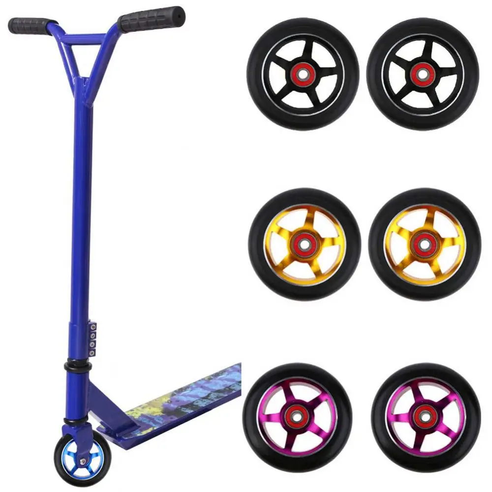 Scooter Stunt Wheel Professional Replacement Elastic 100mm Stunt Wheel with Bearing Bushings