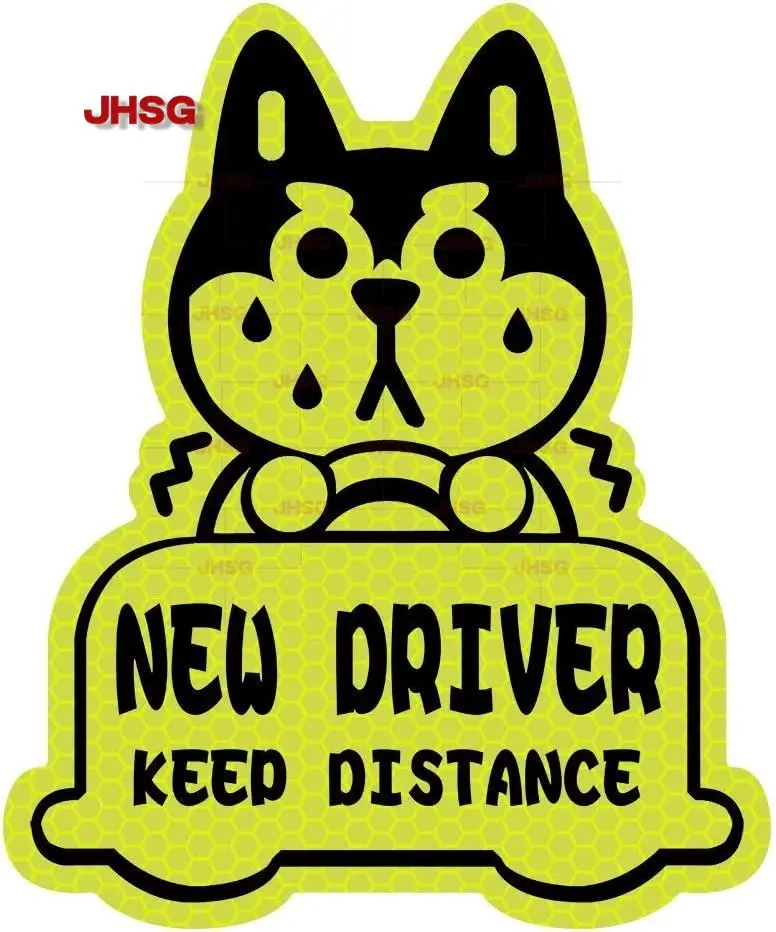 JHSG New Driver Reflective Sticker Car Decal, Keep Your Distance Sticker, for Student Drivers - Waterproof PVC