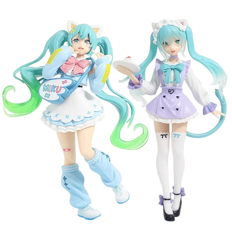 19cm Hatsune Miku Anime-Figur Cos Nachoneko Fantasy Miku Kawaii Miku Mädchen Anime-Figur PVC Sammlerstück Statue Modell Puppe Spielzeug
