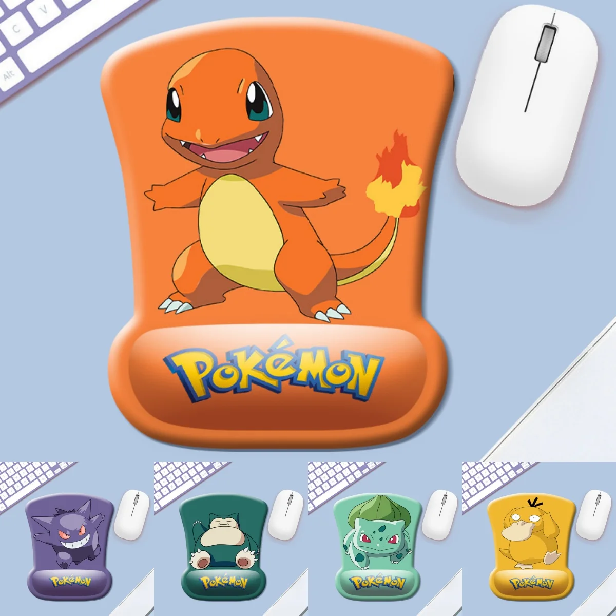    Kawaii Pokemon Office Anti-Rutsch-Mauspad für das Handgelenk, Cartoon-Kreativität, Anti-Rutsch-Tastatur, Handheld-Gaming-Zubehör