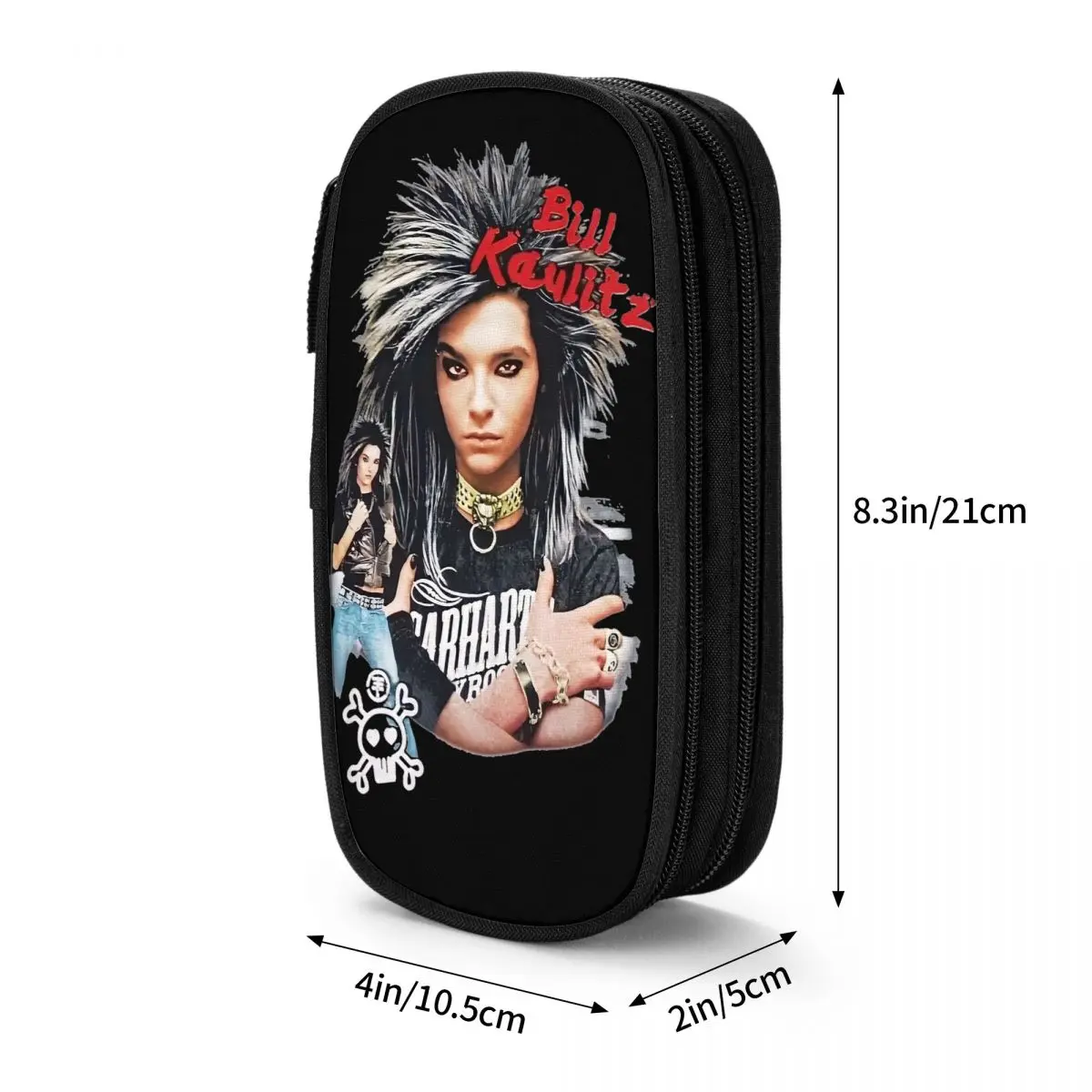 Imagem -06 - Bill Kaulitz Tokio Hotel Lápis Cases Rock Metal Band Lápis Pen Box Grande Bolsa de Armazenamento Material Escolar Papelaria Moda