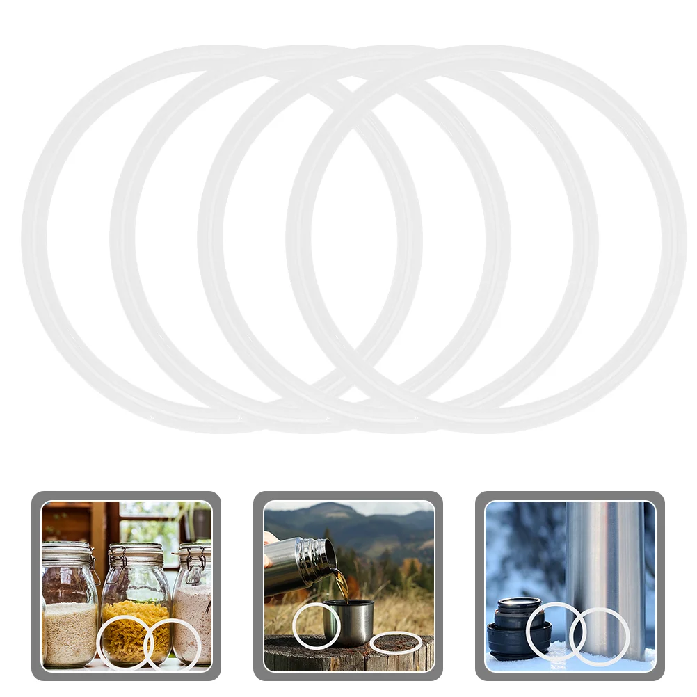 

4 Pcs Water Bottle Gasket Replacement Cup Sealing Ring Washer Openers White