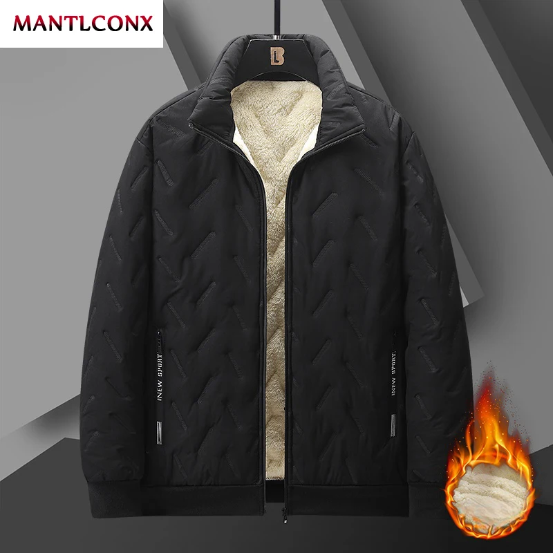 Fleece Lined Jacket Men Fashion Autumn Winter Jacket Men Coat Casual Winter Office Dress Coats Padding Parka Outerwear Man 2026