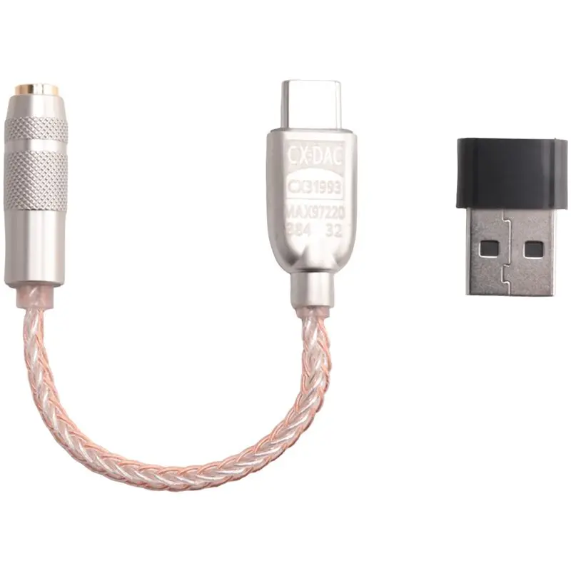 A31T Type-C to 3.5mm Headphone DAC Adapter CX31993 MAX97220 HiFi Audio Amplifier 32Bit 384KHz for Phone PC
