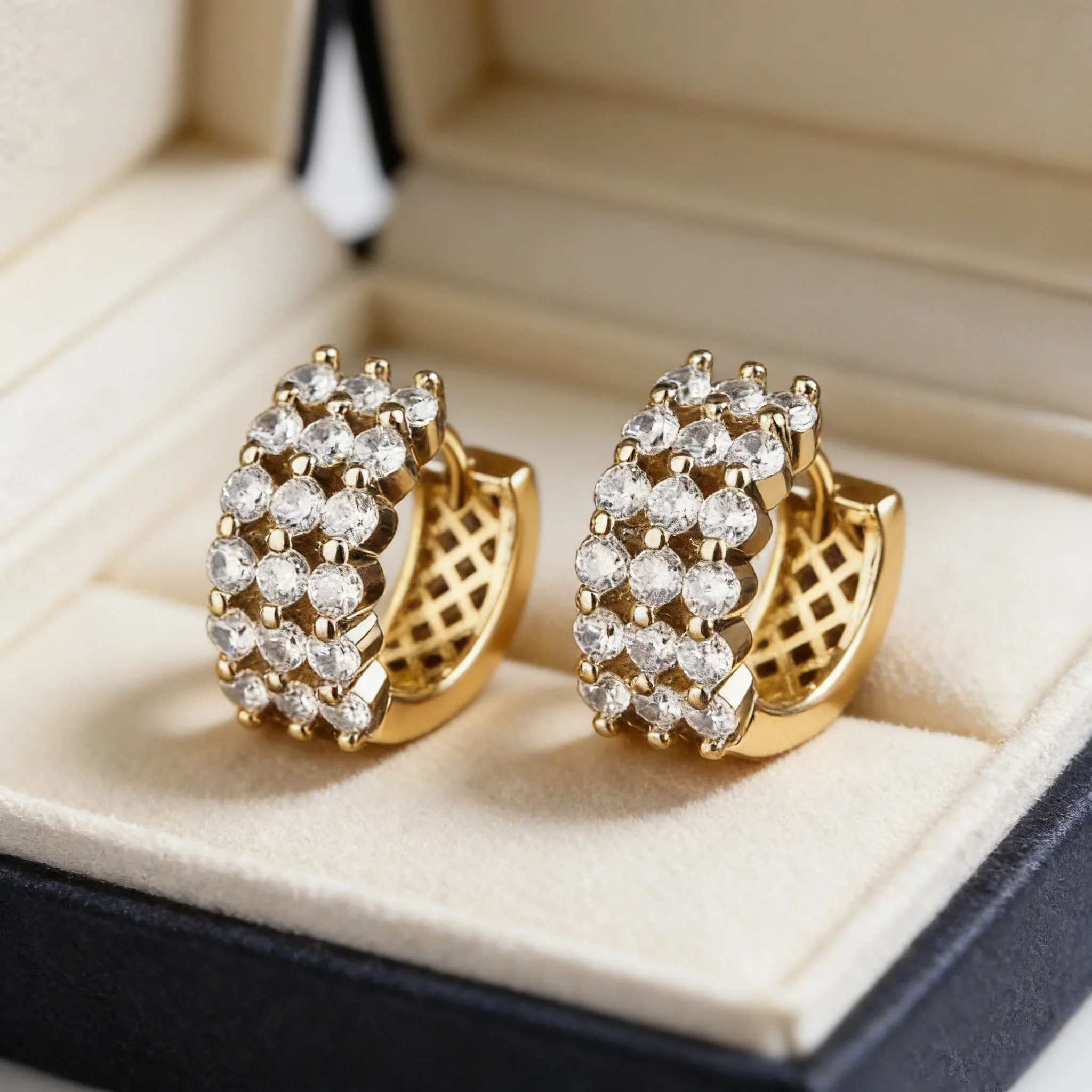 Luxuriöse 925 Sterling Silber Voll-Diamant Hochwertige Zirkonia-Ohrringe für Damen, Blumenmuster Hohldesign, Nischen-Stil Ohrringe