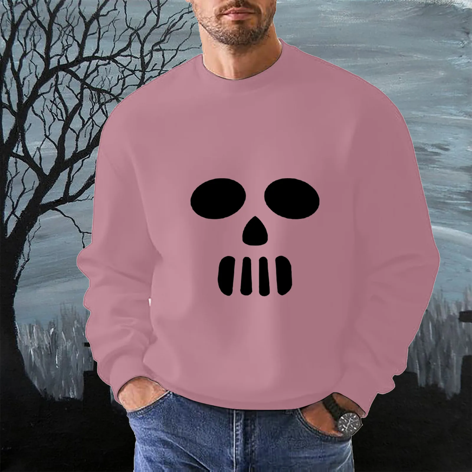 

MALE Halloween Fashion Casual Part 3D Print Long Sleeve Hooded Sweater Tops Fuzzy Bedroom Slipper Full Zip Jacket