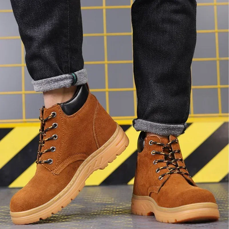 Boots for Men Industrial Safety Man Shoes Spring Autumn Lace Up Work In Promotion Cheap Size 44 Hot Selling Fashion Vintage New