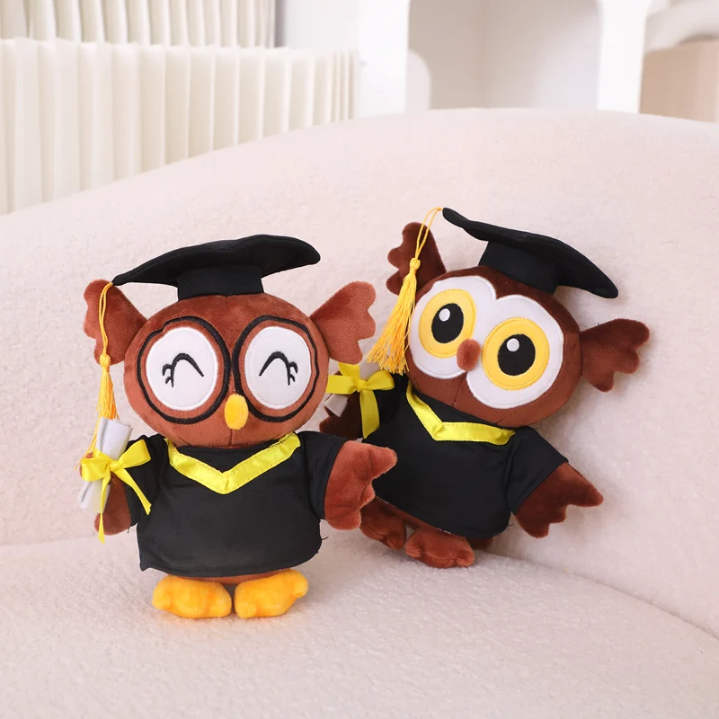 Graduation Gift Doctor Owl Bear Plush Toy Cute Stuffed Animal Toy Doll Soft Cartoon Pillow Graduate Plush Dolls