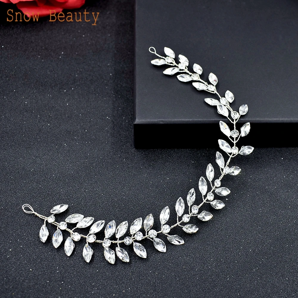 A421 Handmade Crystal Wedding Tiara Bridal Headband Women Jeweley Hair Accessories  Headwear Rhinestone Women Hair Ornament