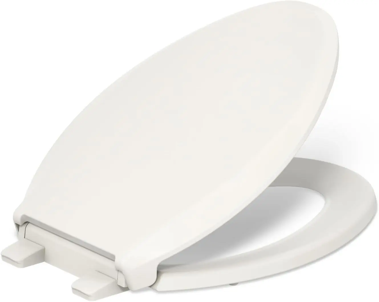 CACHET ® Asiento de inodoro alargado con cierre suave y luz nocturna, ReadyLatch ® Herrajes Grip-Tight, Biscuit