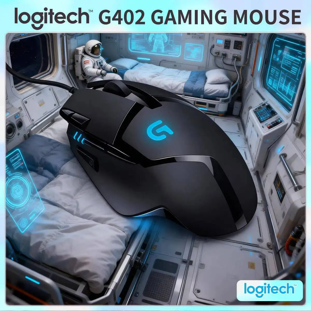 

Проводная игровая мышь Logitech G402 Hyperion Fury, 8 программируемых кнопок, 4000 точек на дюйм, высокоскоростное отслеживание для геймеров