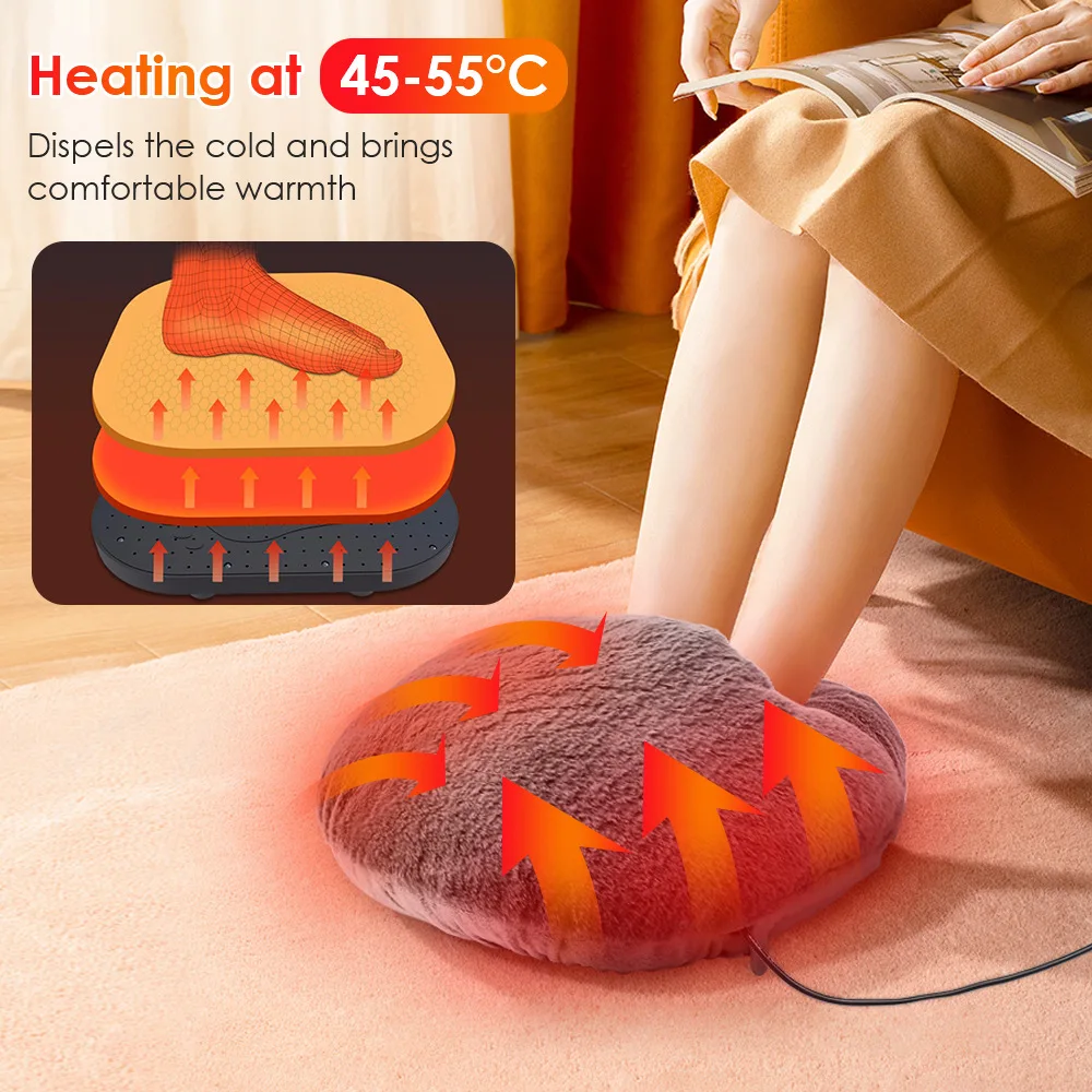 

Winter Electric Foot Heating Pad USB Charging Soft Plush Washable Foot Warmer Heater Improve Sleeping Household Foot Warming Mat