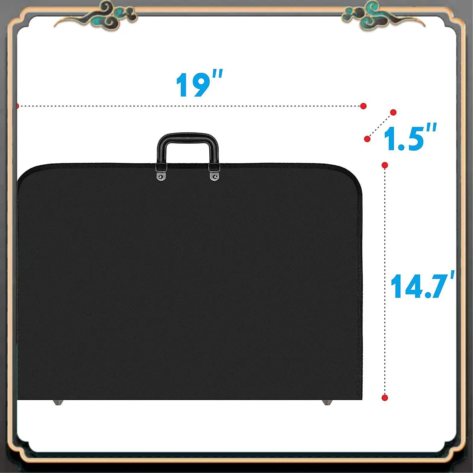 

Reliable-Black Art Portfolio Case Artist Carrying Case Artist Portfolios Case With Shoulder Strap (19X14.7X1.5 Inches)