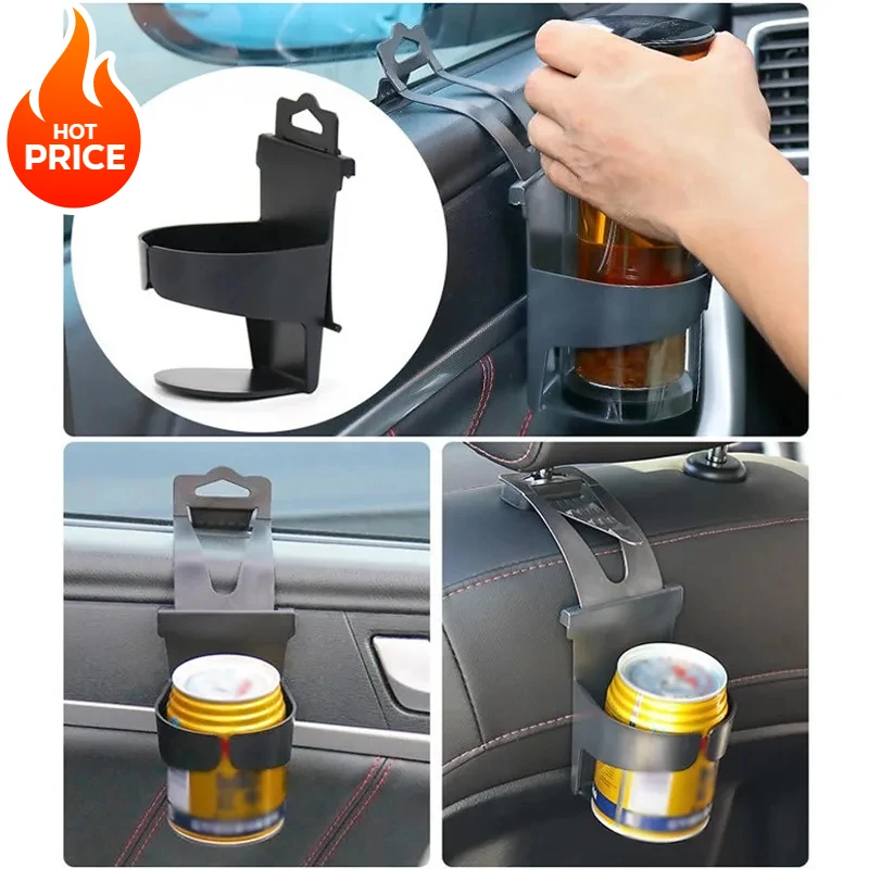 Universal Car Drink Holders - Set includes Cup, Bottle, Coffee Cup Holders, Seat Back & Window Clip Accessories for Vehicles