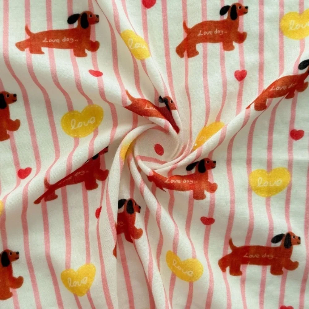 Cotton Animal Striped Twill Cotton Cloth Dress Clothing Fabric Handmade Diy 100*140cm High Quality Material