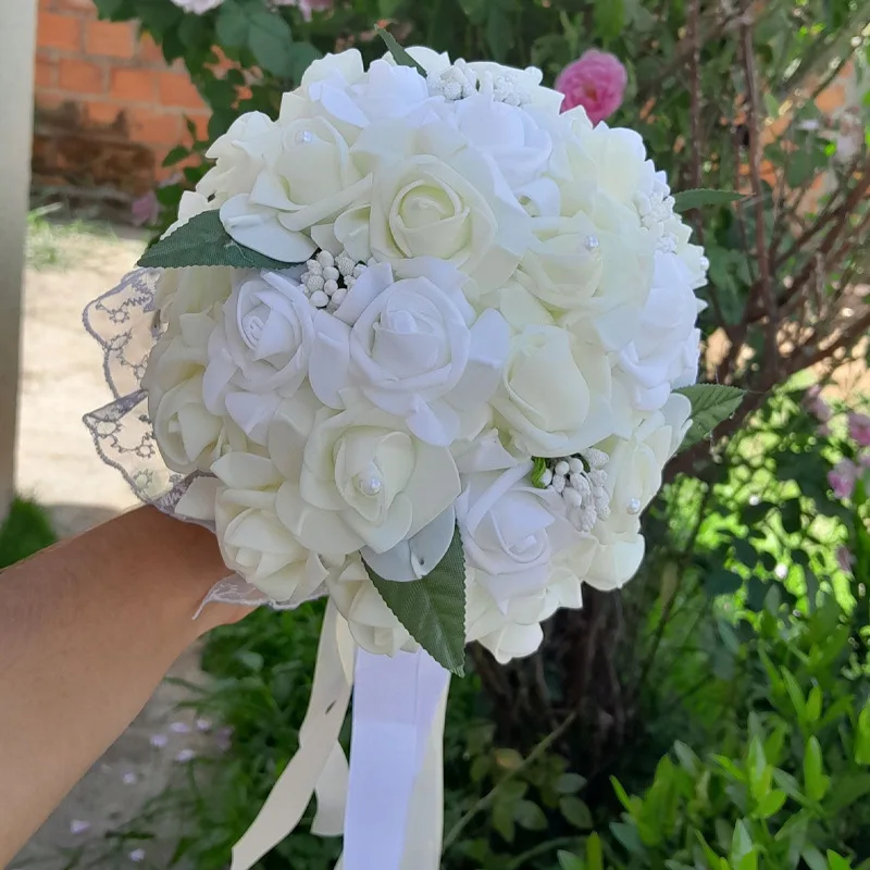 

Bride hand bouquet wedding simulation flower hand holding bouquet wedding photography props new bridal artificial flowers