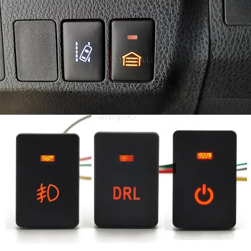 Orange LED Light power on off steering wheel heat switch button for Mitsubishi Outlander Eclipse Cross 2018 Pajero Sport triton