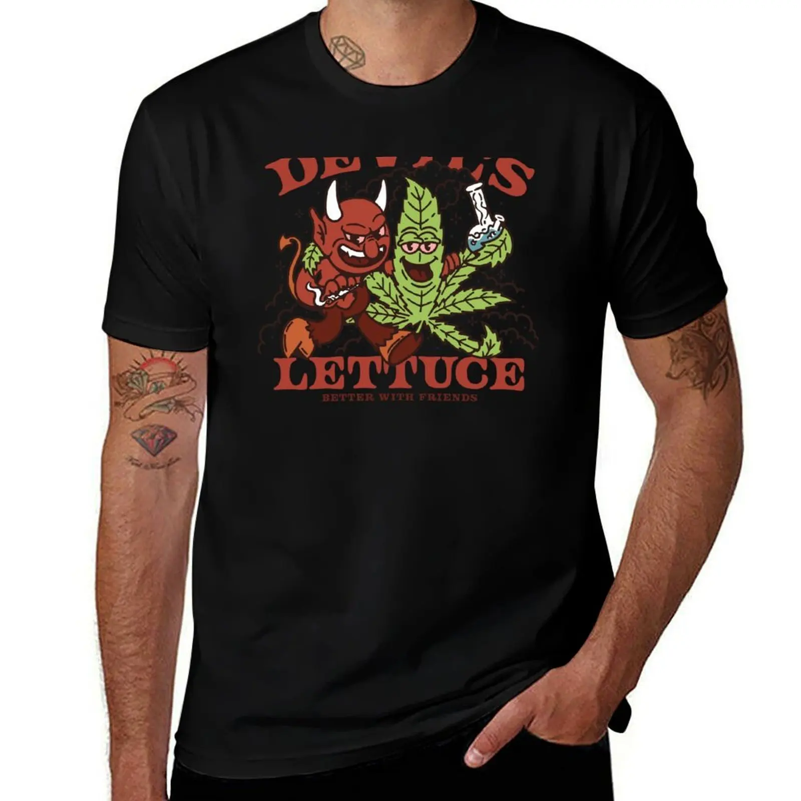 Camisa hombre camiseta 100% algodón de lujo para hombre negro t Devils camisas blancas paquete camiseta T lechuga