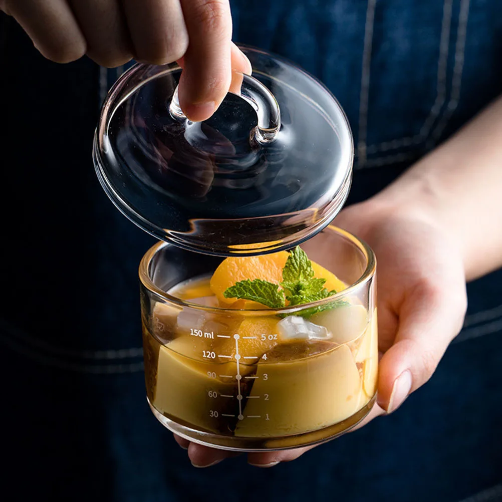 

Glass Baby Food Bowl Heat Resistant Soup Bowl with Lid Small Stew Container for Steamed Eggs Desserts Bird's Nest Yogurt Storage