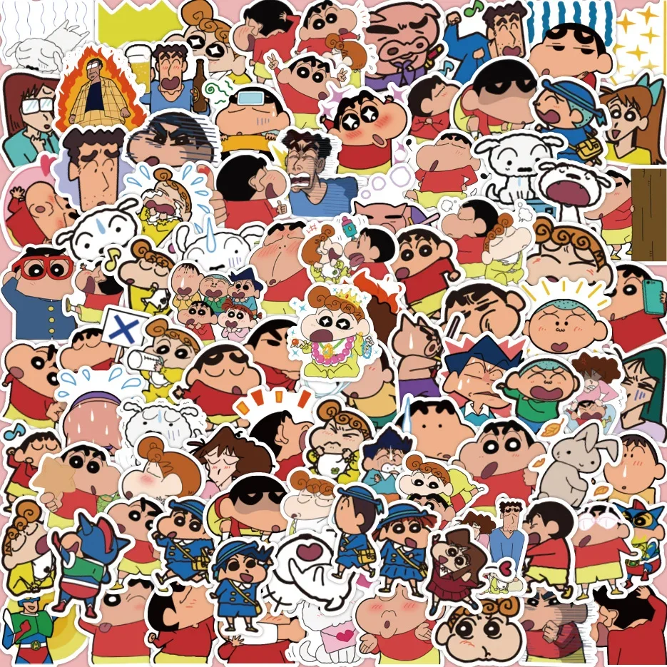 New Cartoon Anime Crayon Shin-chan Kawaii Figure Waterproof Graffiti trunk laptop cup Skateboard DIY Sticker Gifts