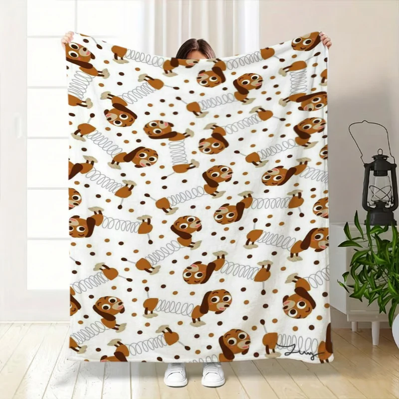 White Background Spring Dog Polka Dot Fleece Blanket For Whimsical Bedroom Decor Lightweight Plush Throw Blanket Drape