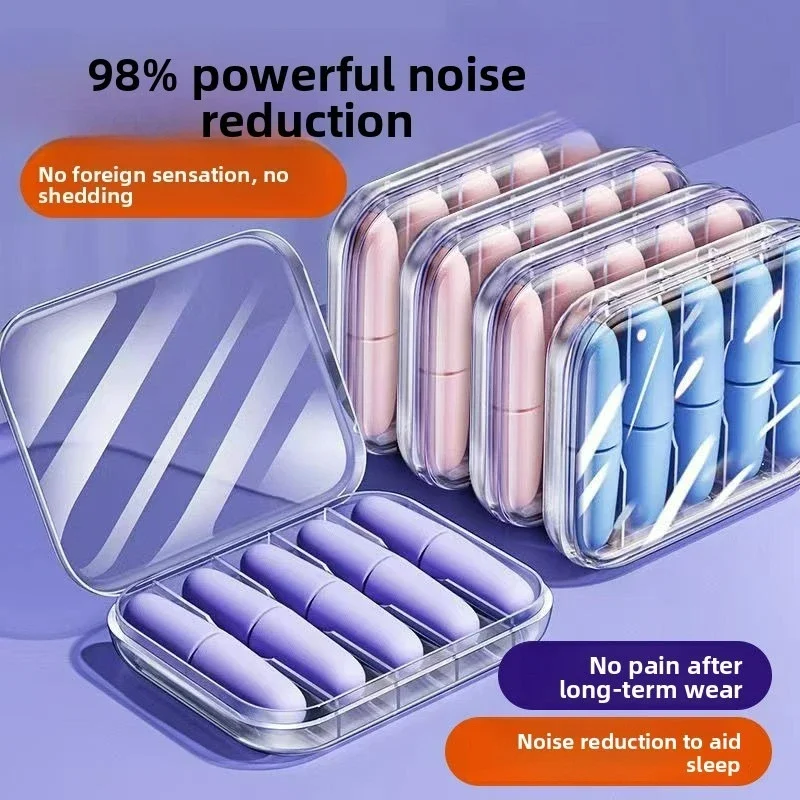 Silent Sleep Earplugs Sound Isolation Anti Noise Snoring Reduction Reusable Travel Earmuffs