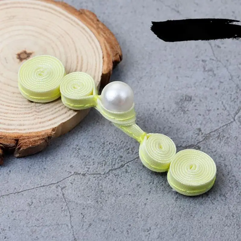 

39BD Hand Sewing Fasteners Cheongsam Knot Pearl Closure Button Clothing Decor Traditional Chinese Costume Accessory