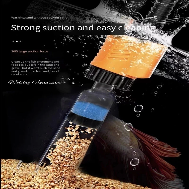 Fish tank multi-function electric fish tank cleaner pumping artifact fish tank cleaning brush suction toilet aquarium accessorie