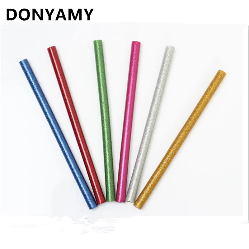 5Pcs Mixed Color Glitter Glue Stick for Phone Small 7x200cm Hot Melt Adhesive Craft Stick for Kids