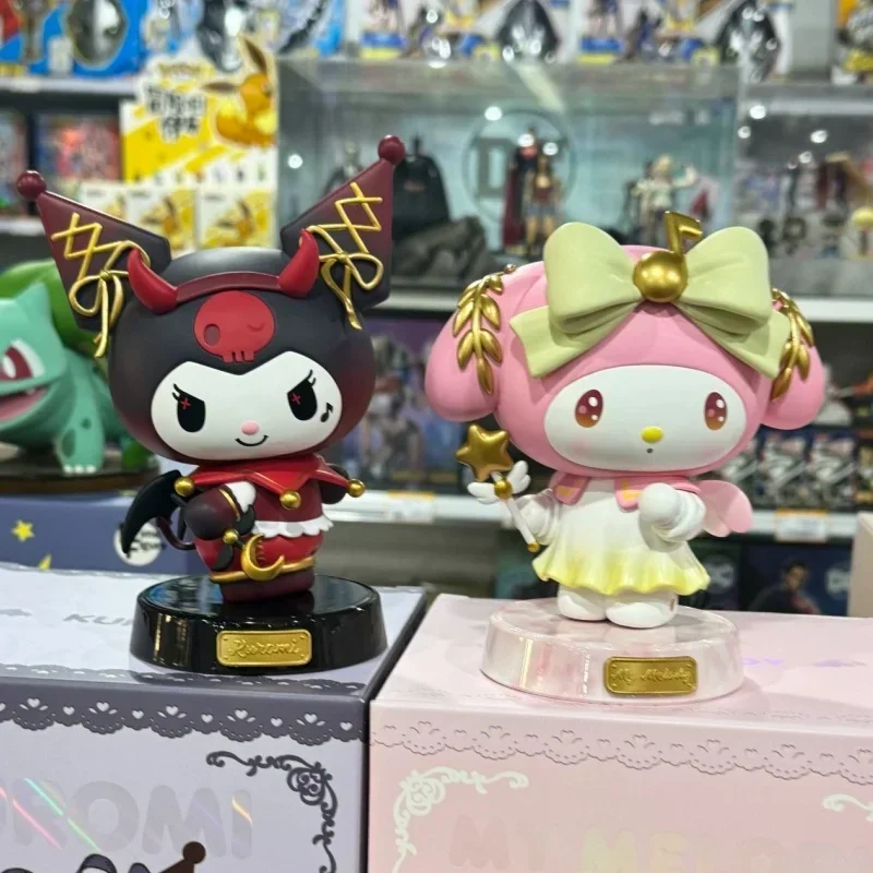 

14-16cm Sanrio Demon Kuromi Angel My Melody Action Figurine Collection Model Statue Pvc Automotive interior ornaments Gifts Toy