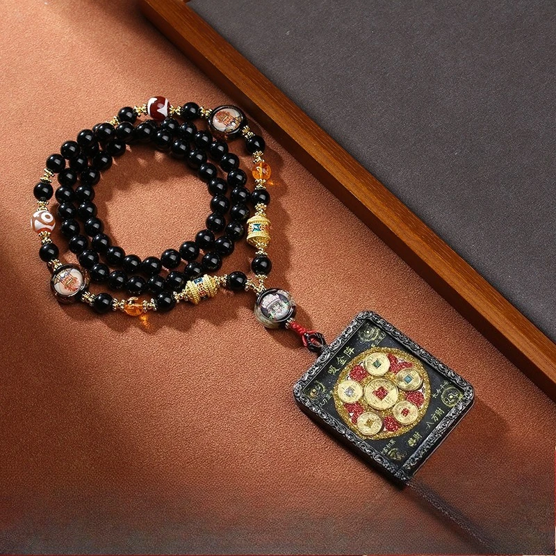 Tibetan cultural toys, prize money, treasury, attracting wealth, attracting gold, Tangka pendant, neck accessories
