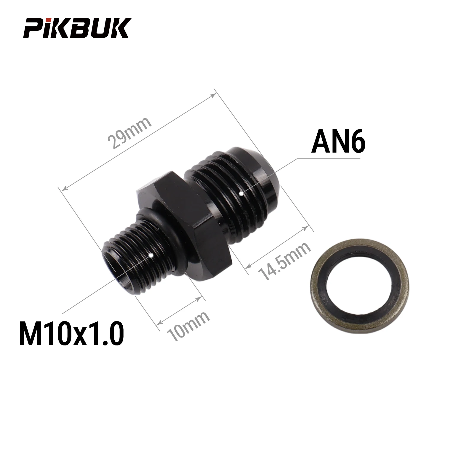 PIKBUK Aluminium AN6 AN8 AN10 AN12 auf M10/12/14/16/18/20/22x1.5 Adapter Flare-Fitting Auto-Schlauchanschluss Stecker Ölkühler-Anschluss
