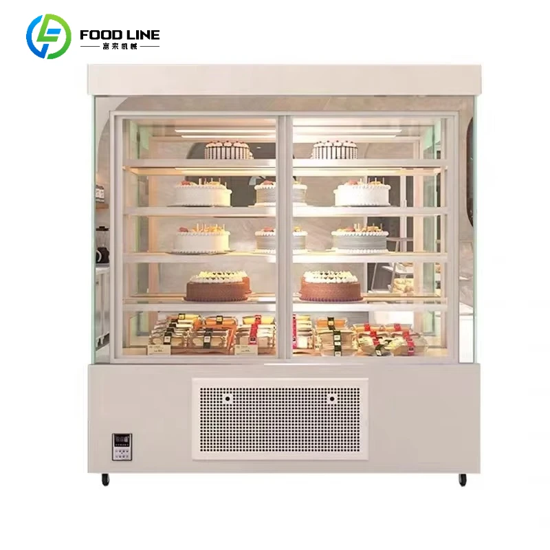 Commercial Right-Angle Refrigerated Bakery Display Case with Cooling System Cooked Food Vending Stand Display Cabinet Customized
