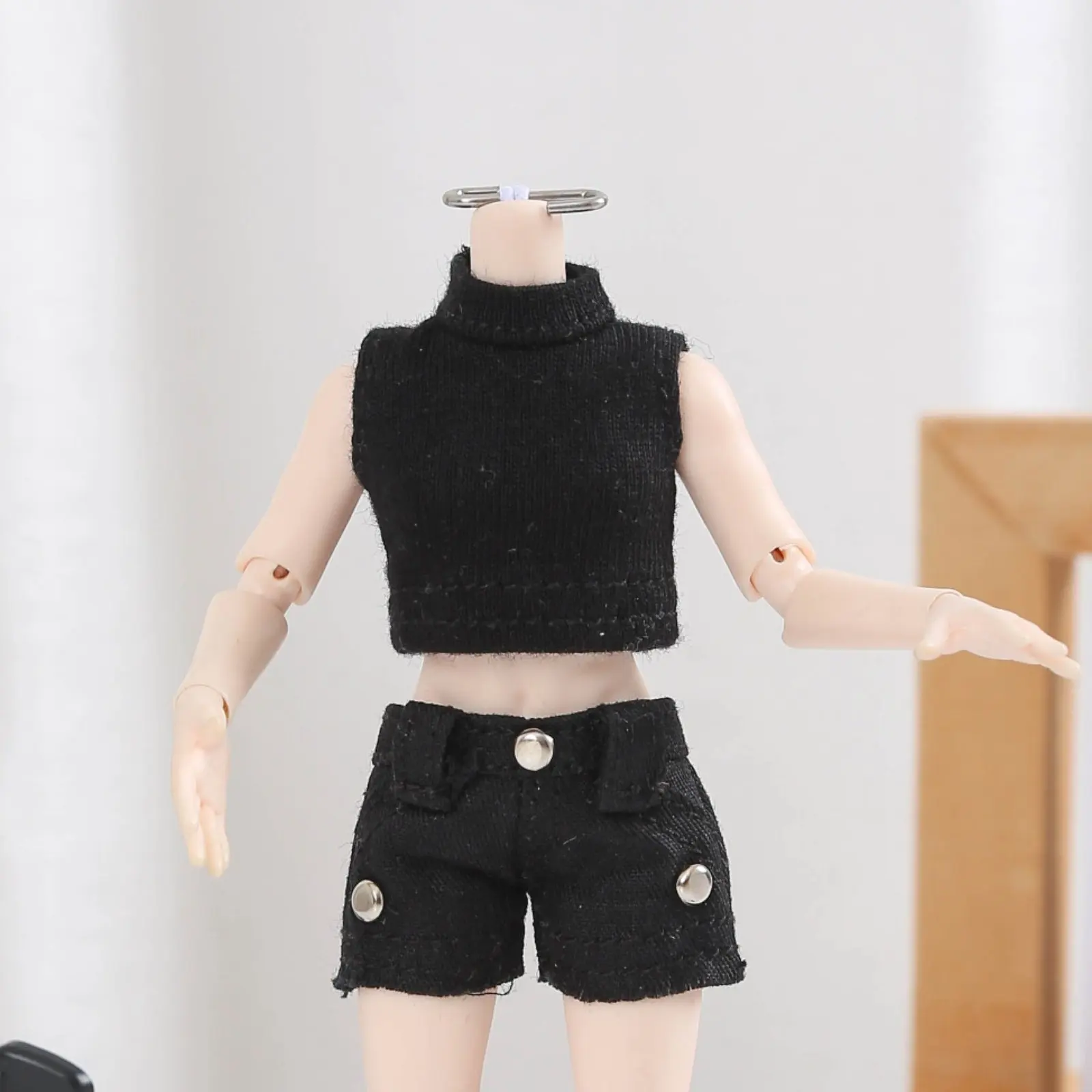 BJD Clothing Set Combine and Match Sleeveless Turtleneck Doll Top for Hobbyists, Display