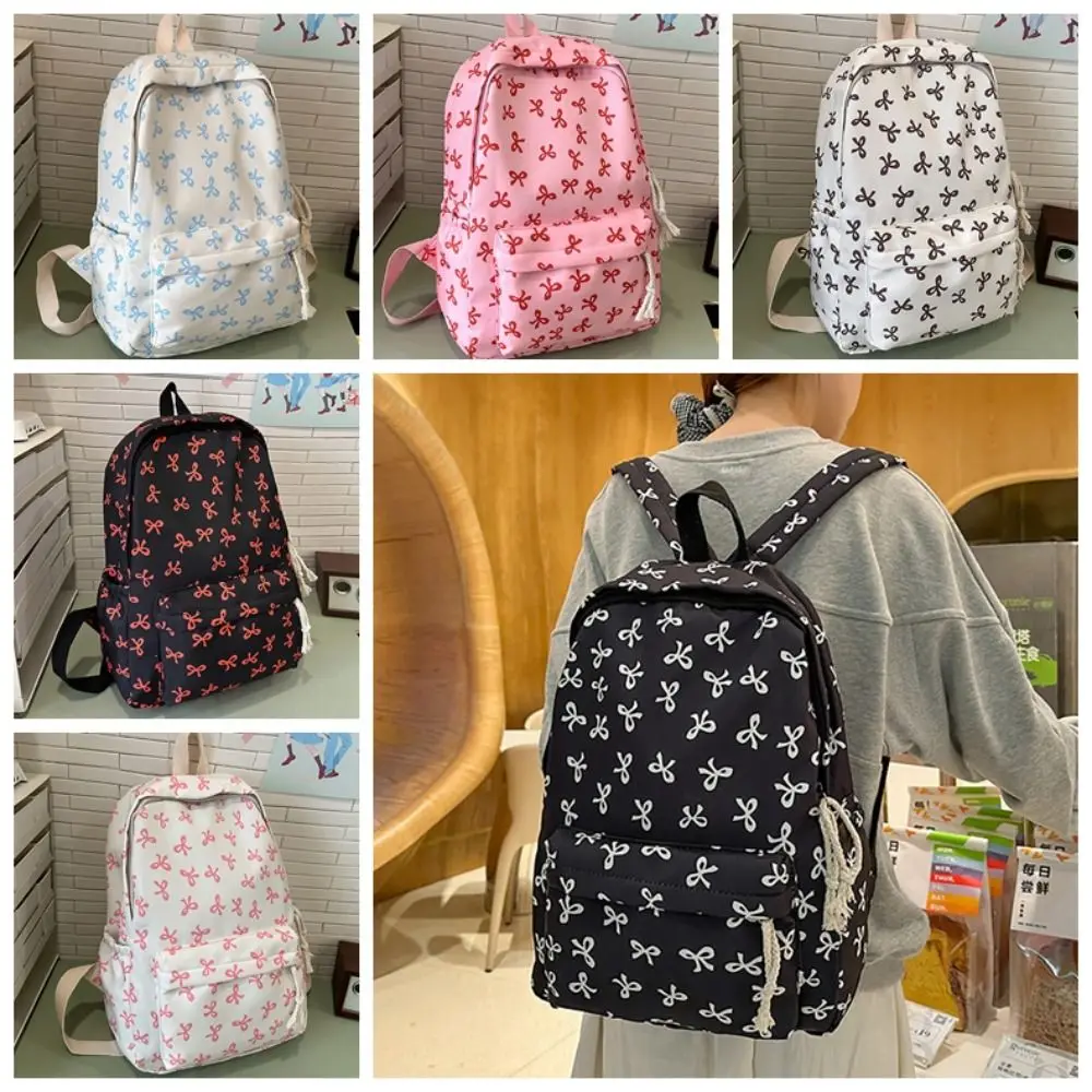 

Nylon Bow Backpack Lightweight Japanese Style Students School Bag Storage Bag Large Capacity Teenagers Shoulder Bag